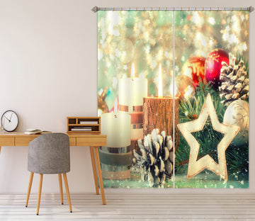 3D Five-Pointed Star Pineta 52022 Christmas Curtains Drapes Xmas