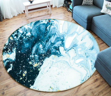 3D Navy Blue Ripple 2534 Round Non Slip Rug Mat Mat AJ Creativity Home 