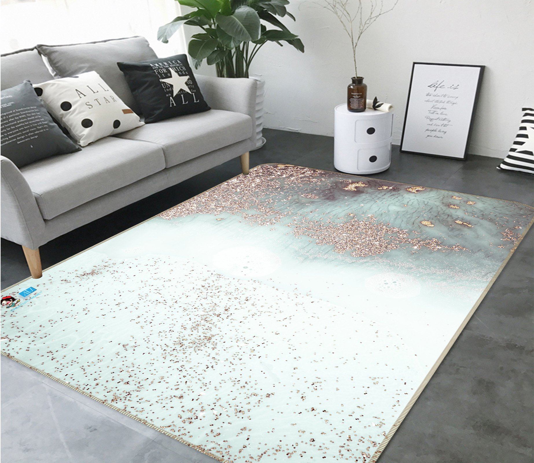 3D Small Lines 75 Non Slip Rug Mat Mat AJ Creativity Home 