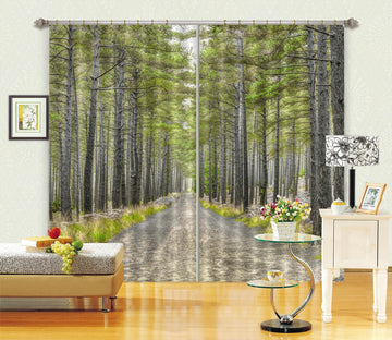 3D Forest Road 234 Assaf Frank Curtain Curtains Drapes Curtains AJ Creativity Home 