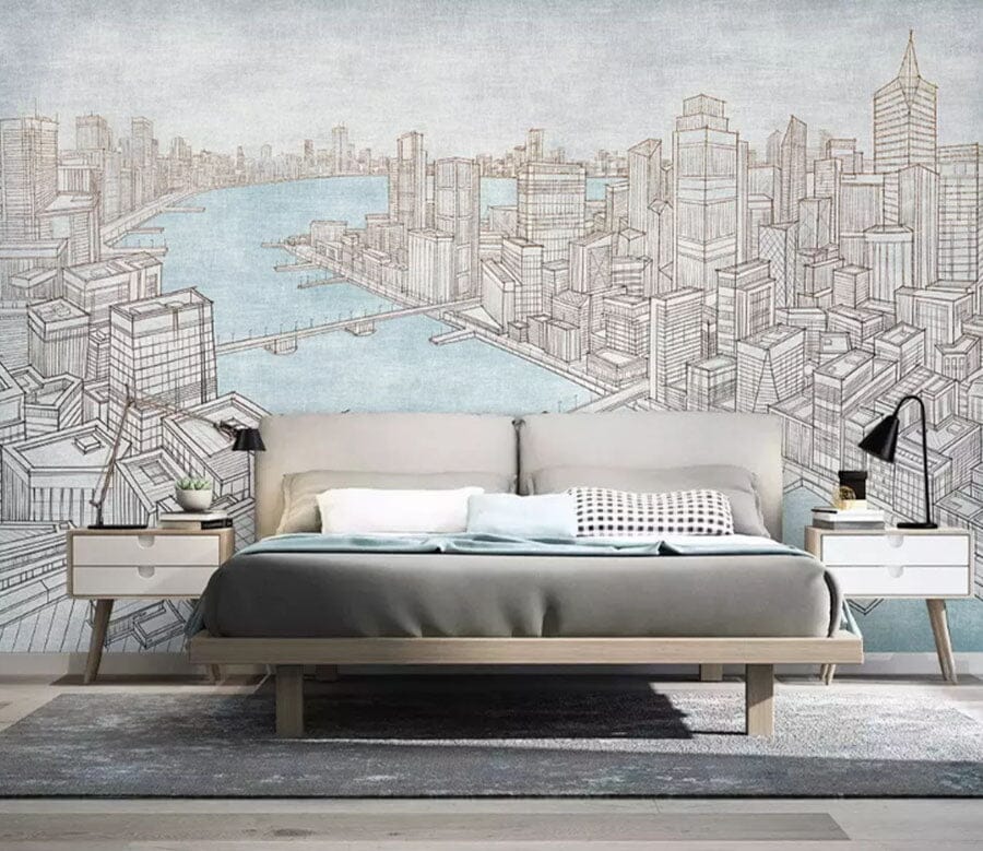 3D Waterside City 2191 Wall Murals Wallpaper AJ Wallpaper 2 