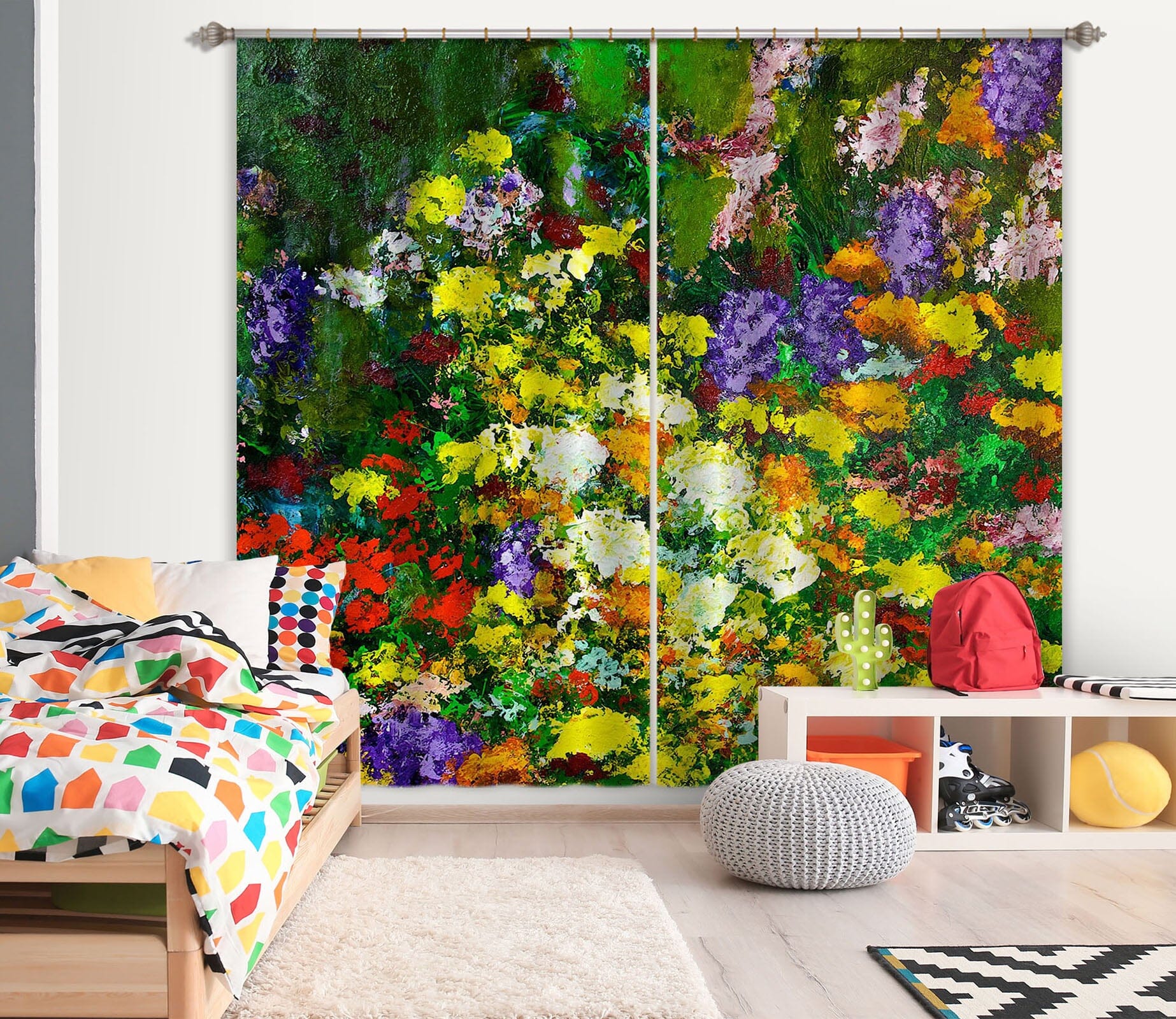 3D Bright Flowers 197 Allan P. Friedlander Curtain Curtains Drapes Curtains AJ Creativity Home 