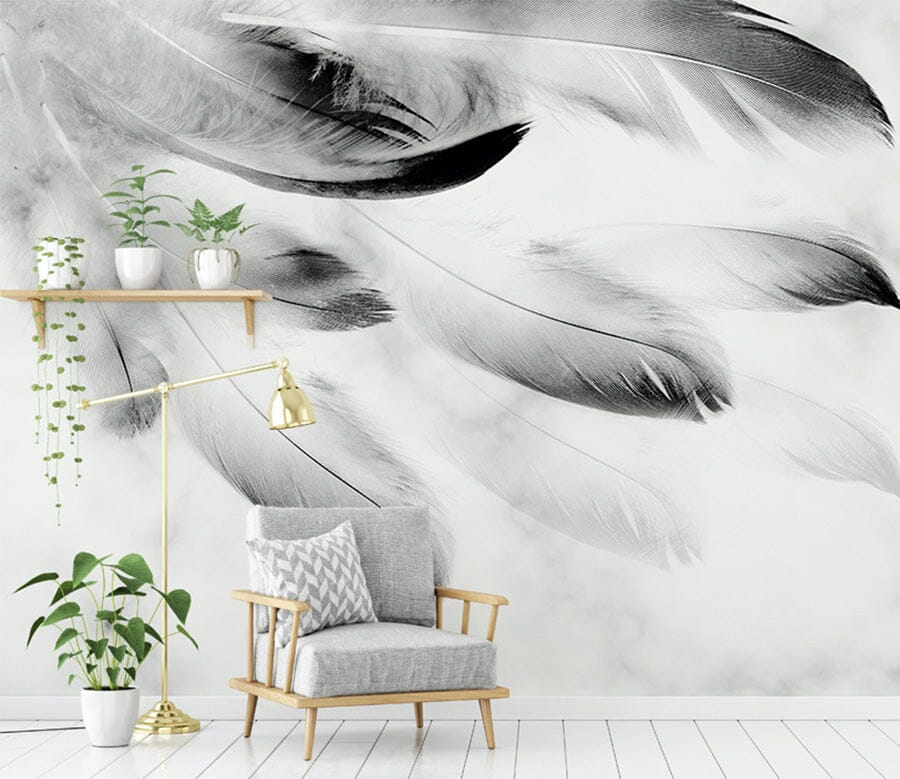 3D Black Feather WG295 Wall Murals Wallpaper AJ Wallpaper 2 