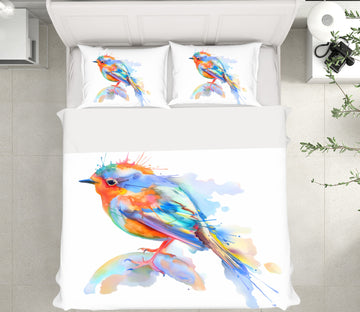 3D Colorful Watercolor Sparrow 58228 Bed Pillowcases Quilt
