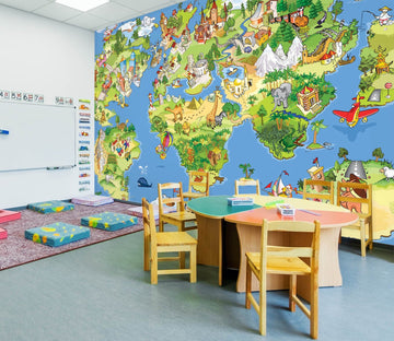 3D Oasis Sea 2017 World Map Wall Murals Wallpaper AJ Wallpaper 2 