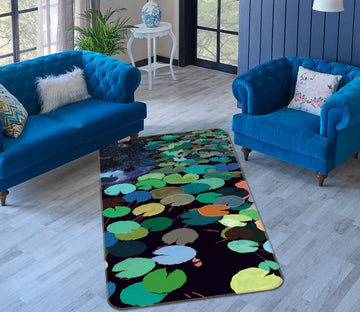3D Color Lotus Leaf 3010 Allan P. Friedlander Rug Non Slip Rug Mat Mat AJ Creativity Home 