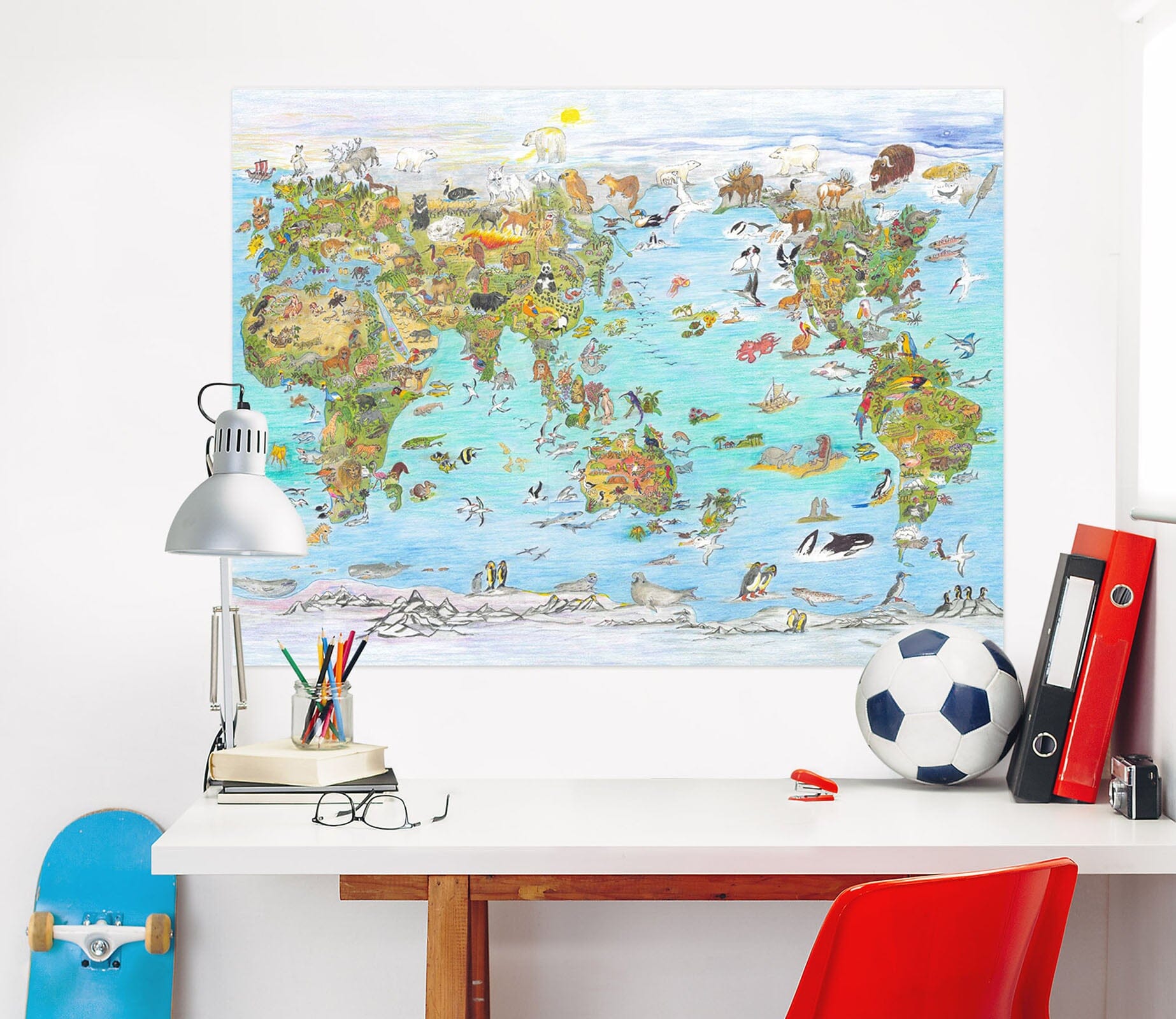 3D Animal Map 025 Michael Sewell Wall Sticker Wallpaper AJ Wallpaper 2 