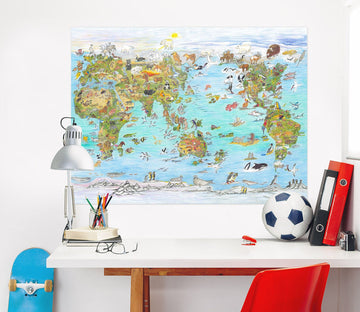 3D Animal Map 025 Michael Sewell Wall Sticker Wallpaper AJ Wallpaper 2 