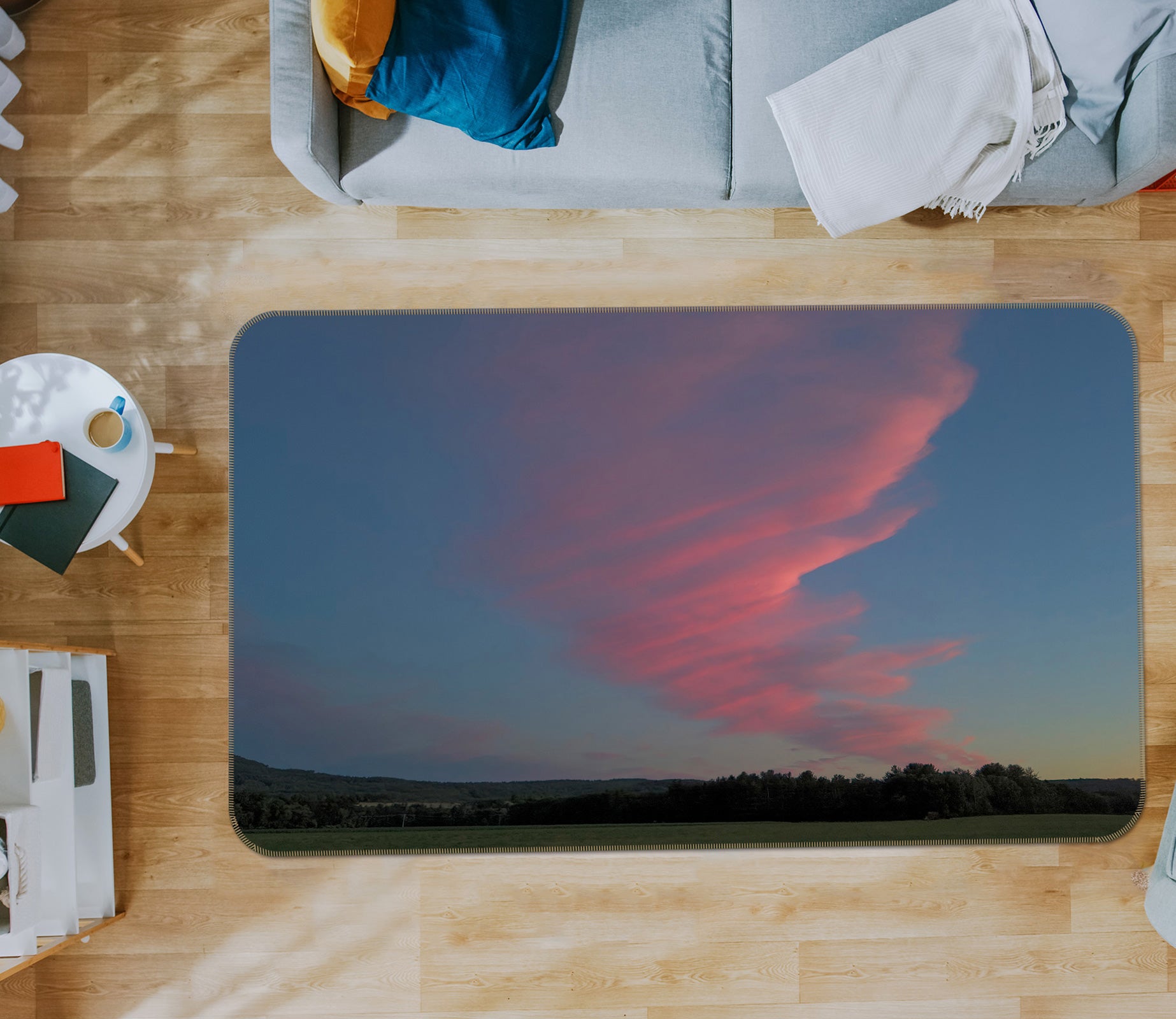 3D Pink Cloud 1029 Jerry LoFaro Rug Non Slip Rug Mat