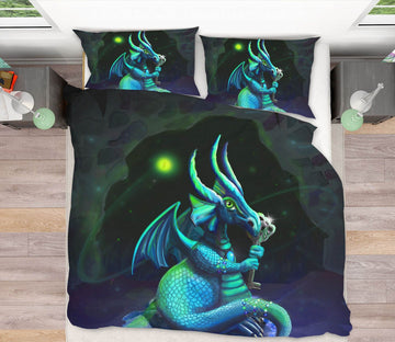 3D Night Dragon 103 Rose Catherine Khan Bedding Bed Pillowcases Quilt Quiet Covers AJ Creativity Home 