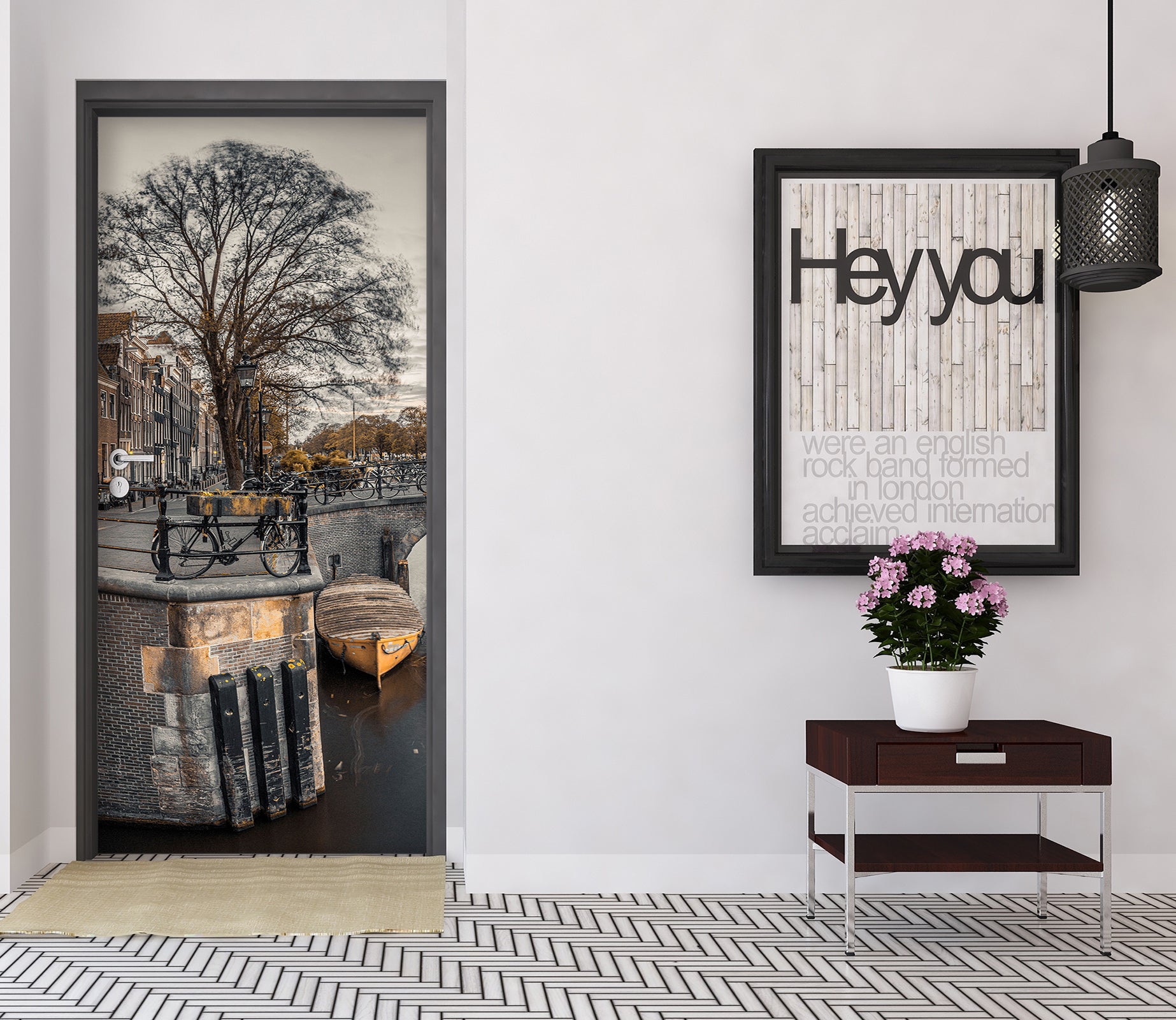 3D Riverside Tree Bridge 106162 Assaf Frank Door Mural