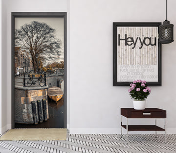 3D Riverside Tree Bridge 106162 Assaf Frank Door Mural