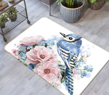 3D Flower Bird 37041 Non Slip Rug Mat
