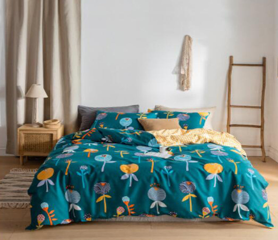 3D Dark Green Flowers 30054 Bed Pillowcases Quilt