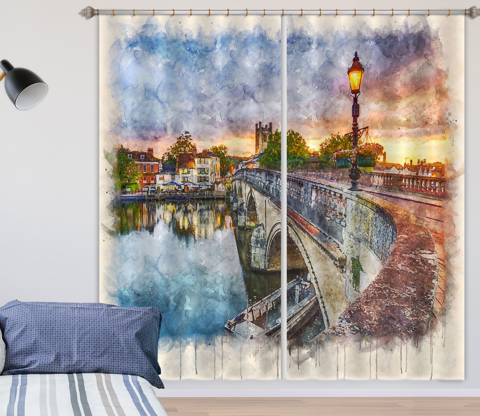 3D Street Light River 041 Assaf Frank Curtain Curtains Drapes