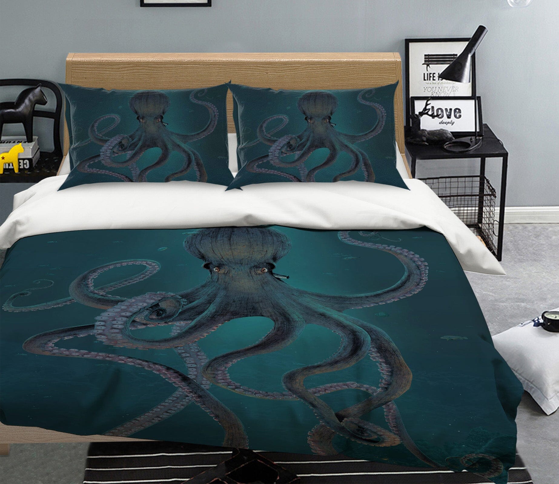 3D Giant Octopus 047 Bed Pillowcases Quilt Exclusive Designer Vincent Quiet Covers AJ Creativity Home 