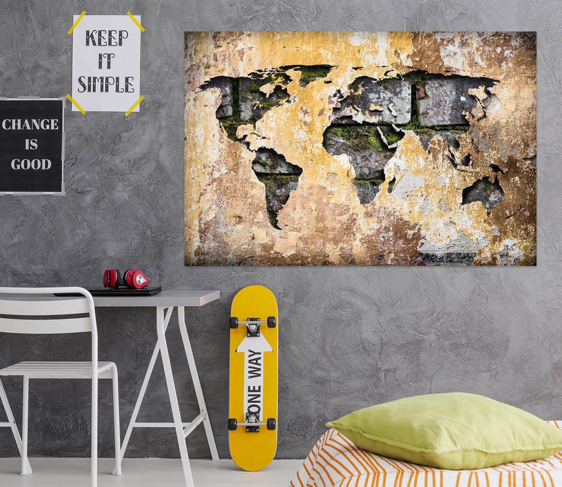 3D Vintage Paper 236 World Map Wall Sticker Wallpaper AJ Wallpaper 2 
