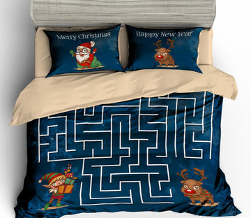 3D Christmas Maze 6016 Bed Pillowcases Quilt