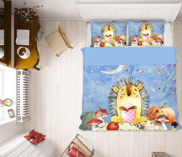 3D Hedgehog Mushroom 248 Uta Naumann Bedding Bed Pillowcases Quilt Quiet Covers AJ Creativity Home 