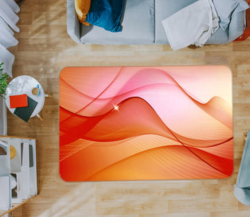 3D Red Wave 76008 Non Slip Rug Mat