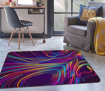 3D Color Line Pattern 35077 Non Slip Rug Mat