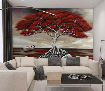 3D Red Big Tree 504 Wall Murals Wallpaper AJ Wallpaper 2 