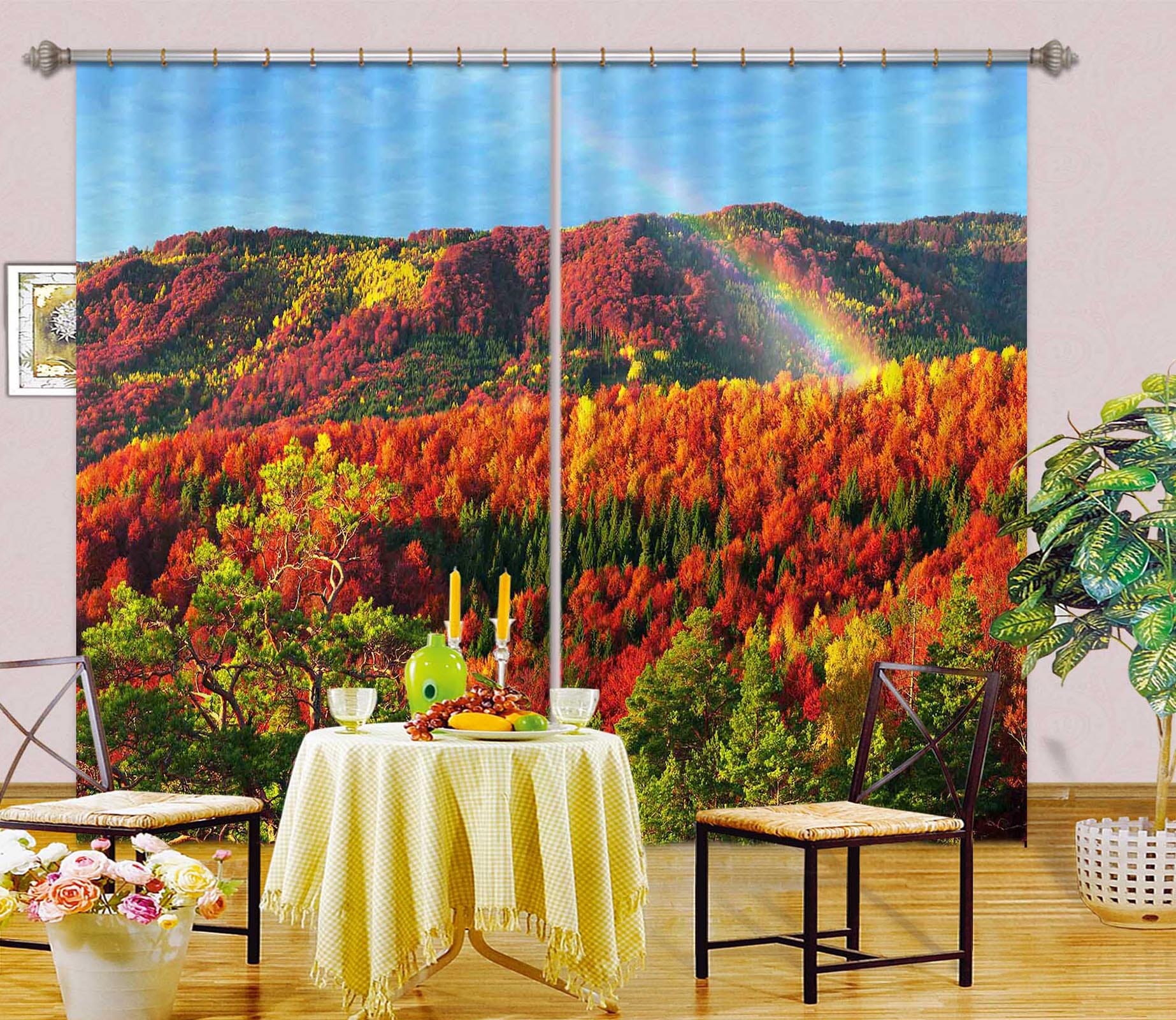 3D Red Steppe 831 Curtains Drapes Wallpaper AJ Wallpaper 