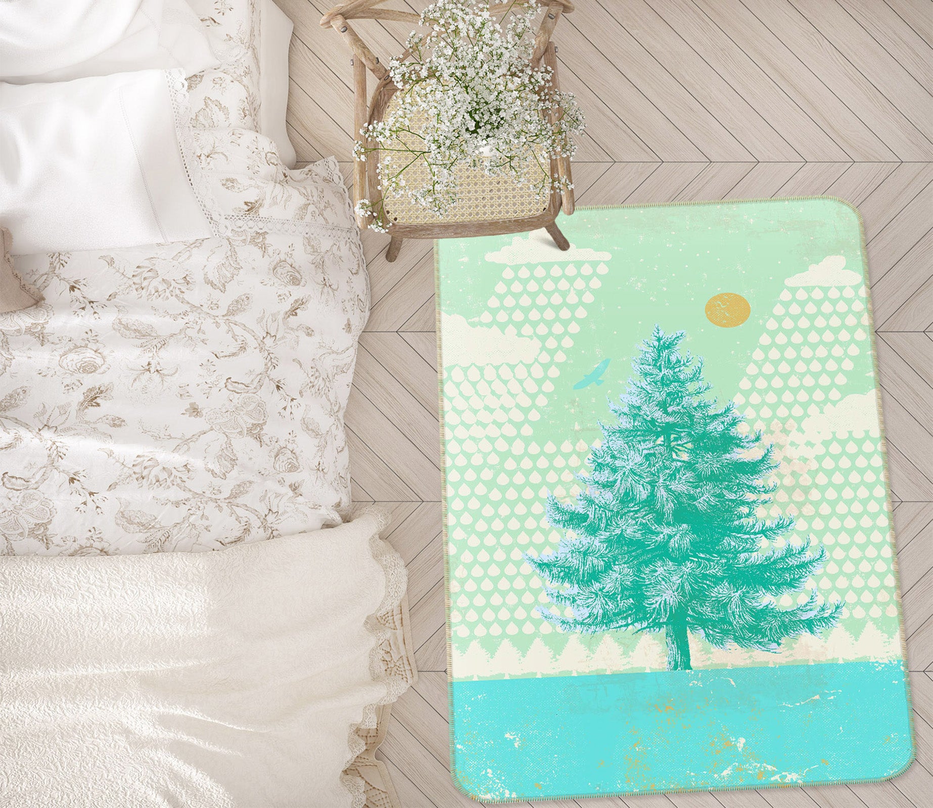 3D Trees 84107 Showdeer Rug Non Slip Rug Mat