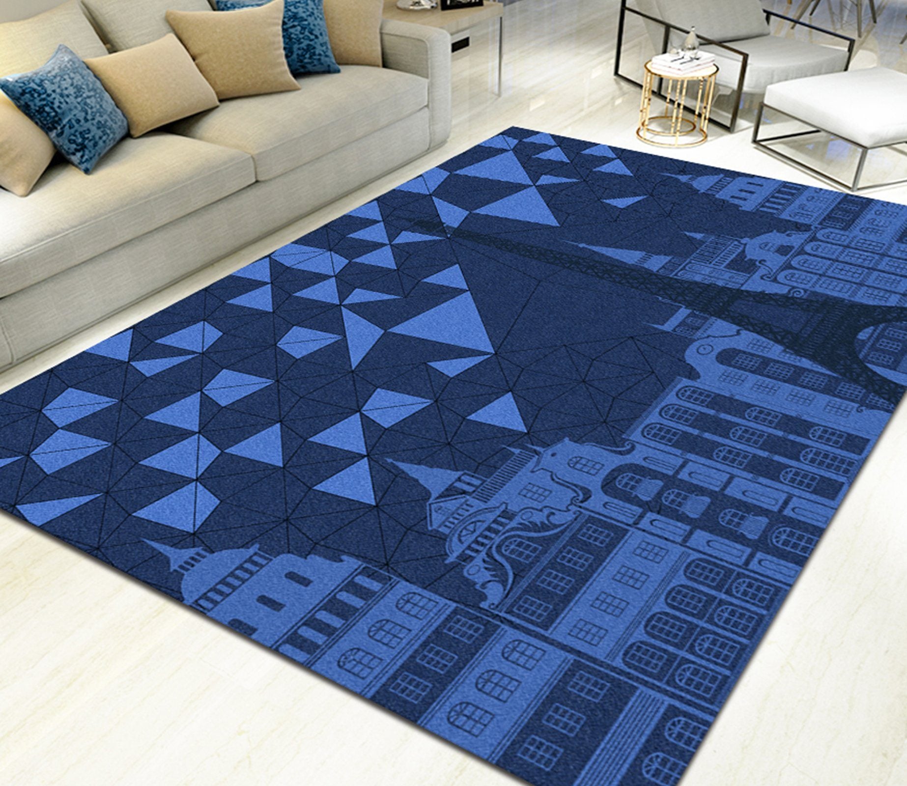 3D Blue City WG567 Non Slip Rug Mat Mat AJ Creativity Home 