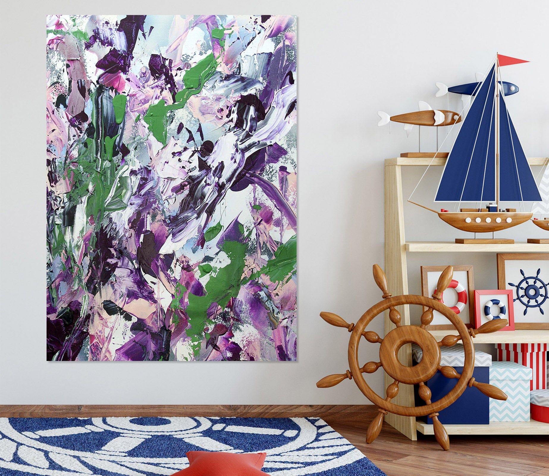 3D Purple Flowers 291 Allan P. Friedlander Wall Sticker Wallpaper AJ Wallpaper 2 