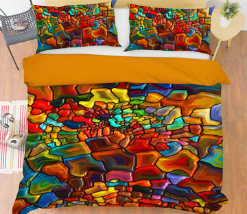 3D Color Block 13186 Bed Pillowcases Quilt