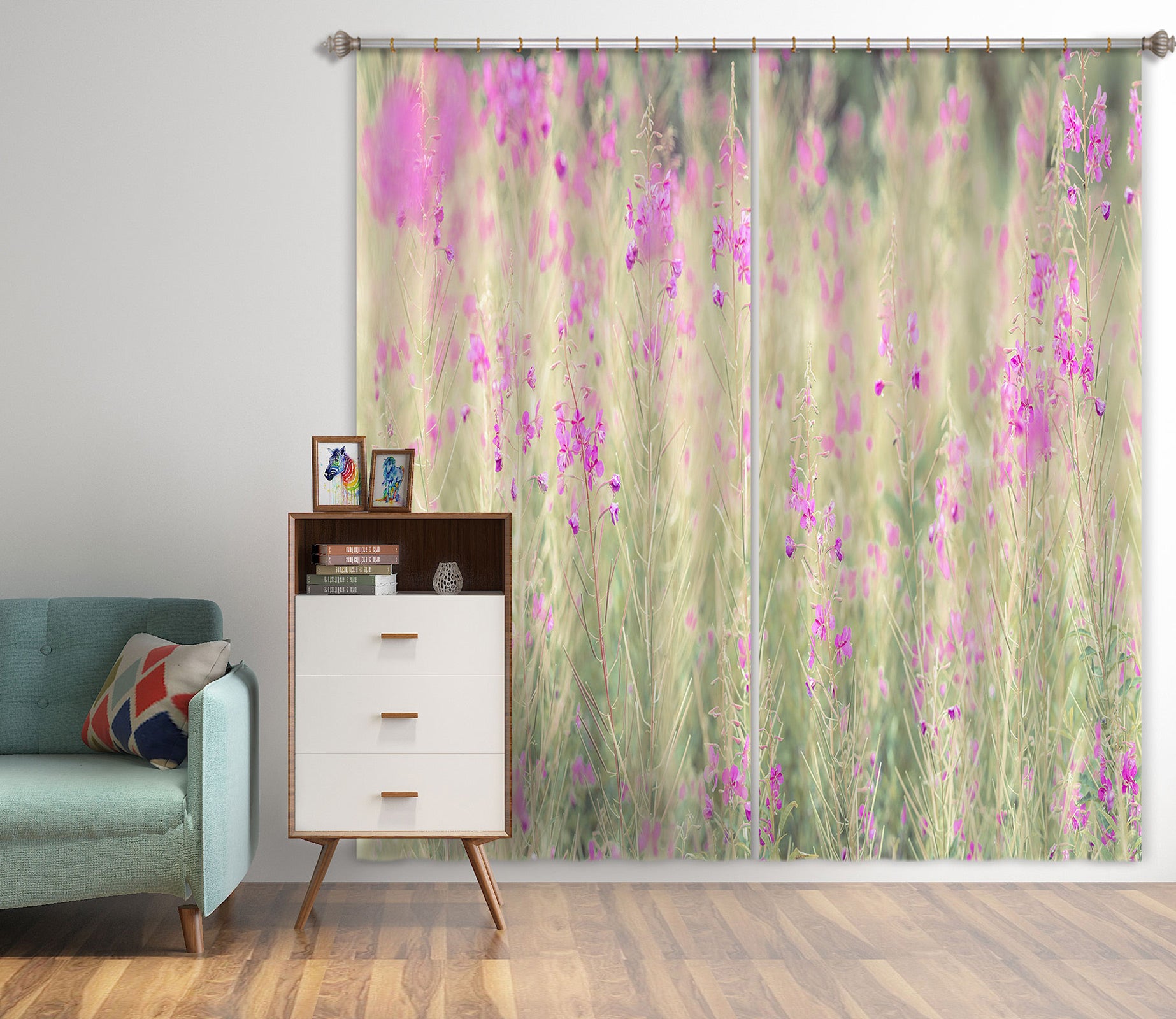 3D Wildflowers 6546 Assaf Frank Curtain Curtains Drapes