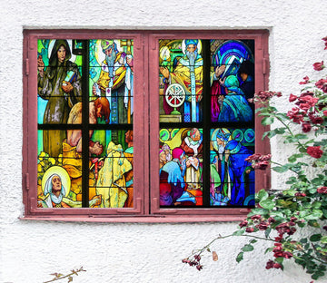 3D Believers Pray 335 Window Film Print Sticker Cling Stained Glass UV Block