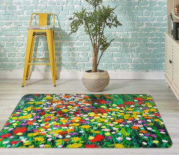 3D Floral Eruption 1002 Allan P. Friedlander Rug Non Slip Rug Mat Mat AJ Creativity Home 