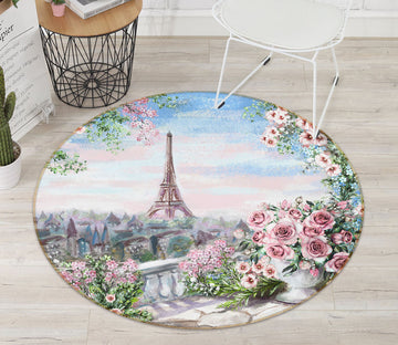 3D Iron Tower Garden 37012 Round Non Slip Rug Mat