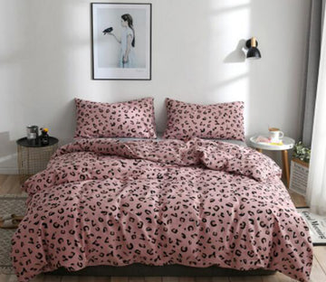 3D Pink Leopard 17200 Bed Pillowcases Quilt