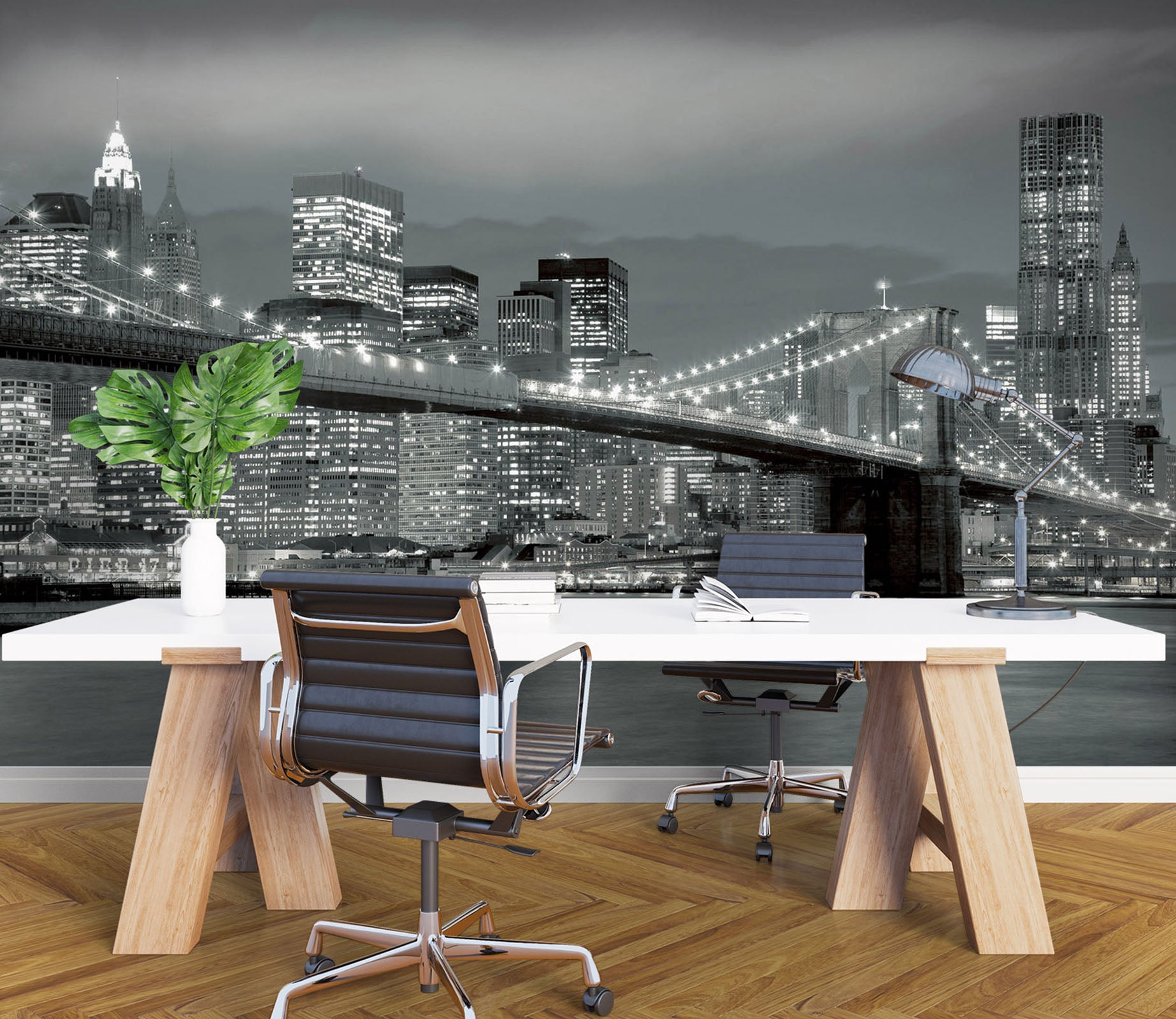 3D City Bridge 1015 Wall Murals