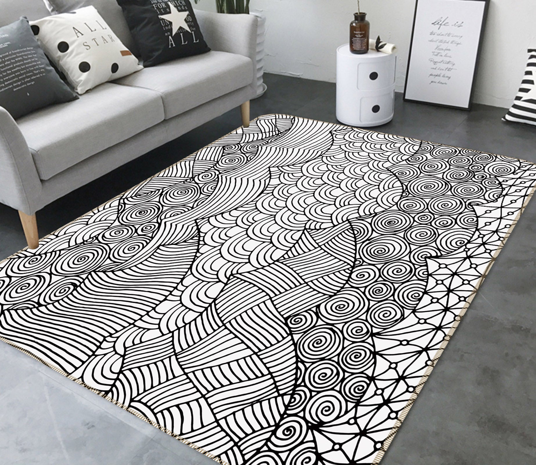 3D Pattern 35086 Non Slip Rug Mat