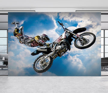 3D Motorcycle Flies Up 128 Vehicle Wall Murals