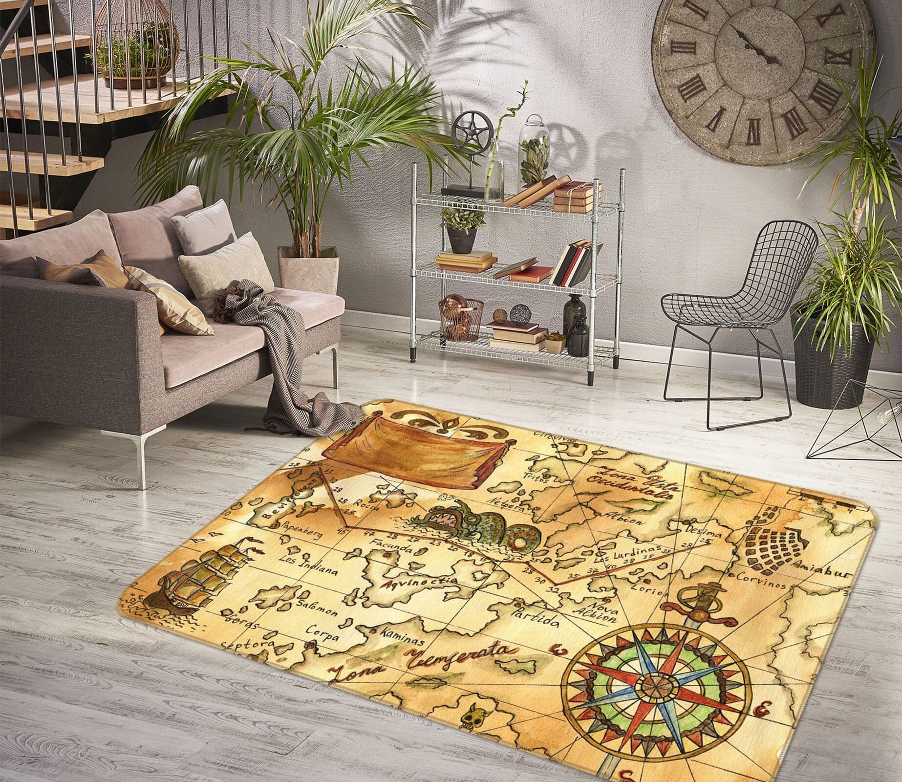 3D Nautical Direction 238 World Map Non Slip Rug Mat Mat AJ Creativity Home 
