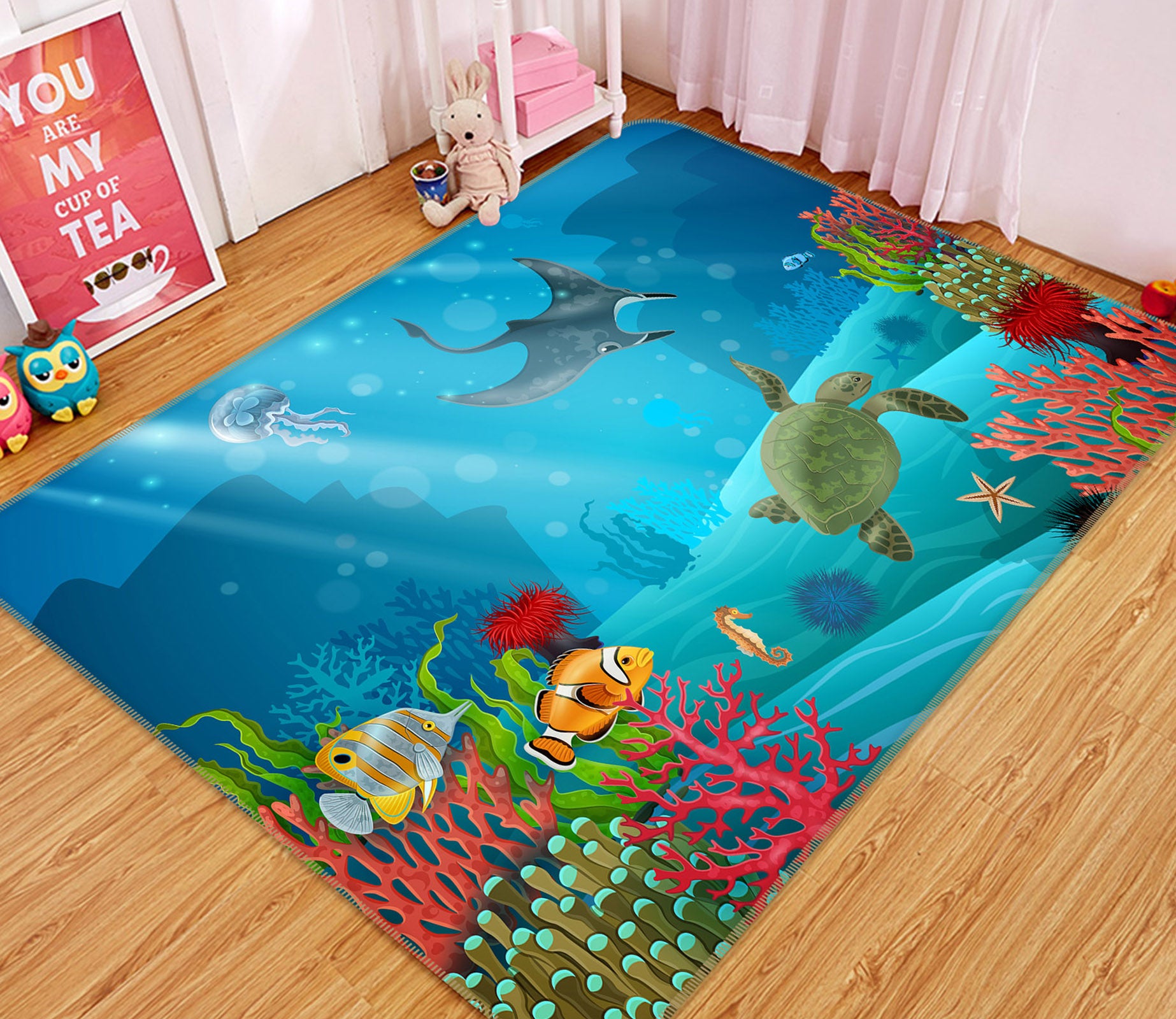 3D Sea Animals 36146 Non Slip Rug Mat