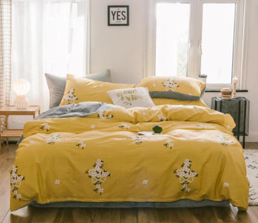 3D Yellow Flowers 30153 Bed Pillowcases Quilt