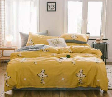 3D Yellow Flowers 30153 Bed Pillowcases Quilt