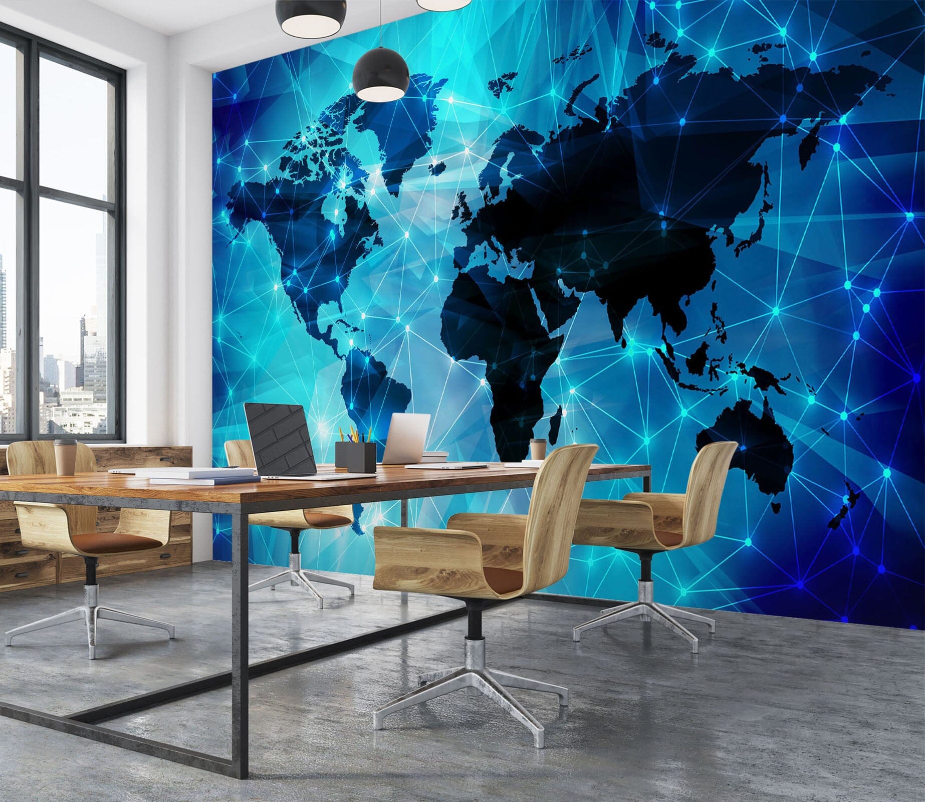 3D Blue Valley 2148 World Map Wall Murals Wallpaper AJ Wallpaper 2 