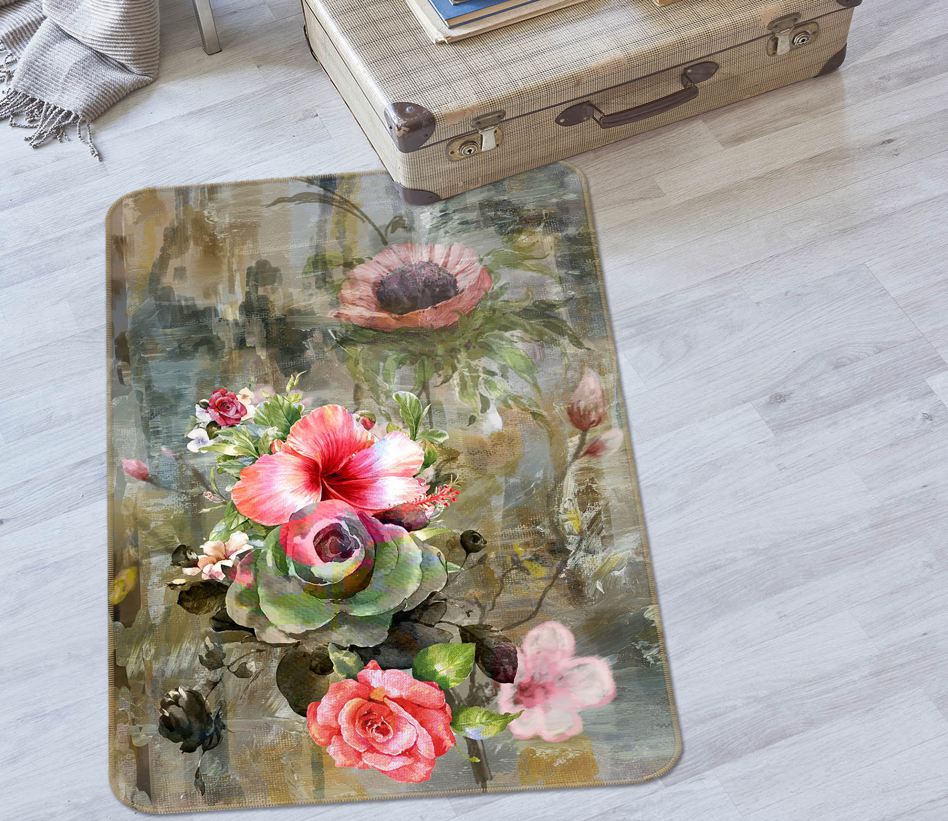 3D Flower 30229 Non Slip Rug Mat