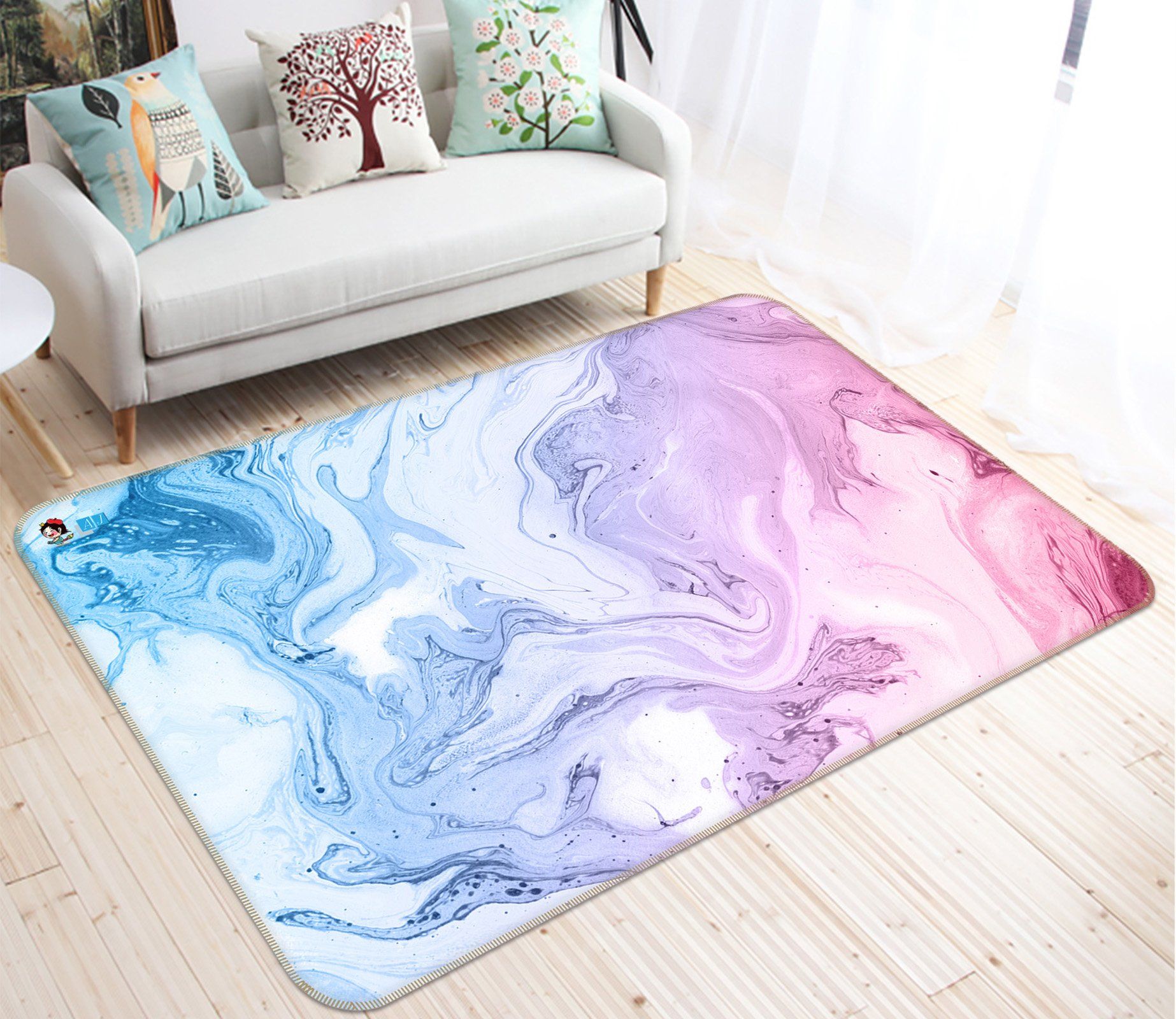 3D Gouache Vortex 18 Non Slip Rug Mat Mat AJ Creativity Home 