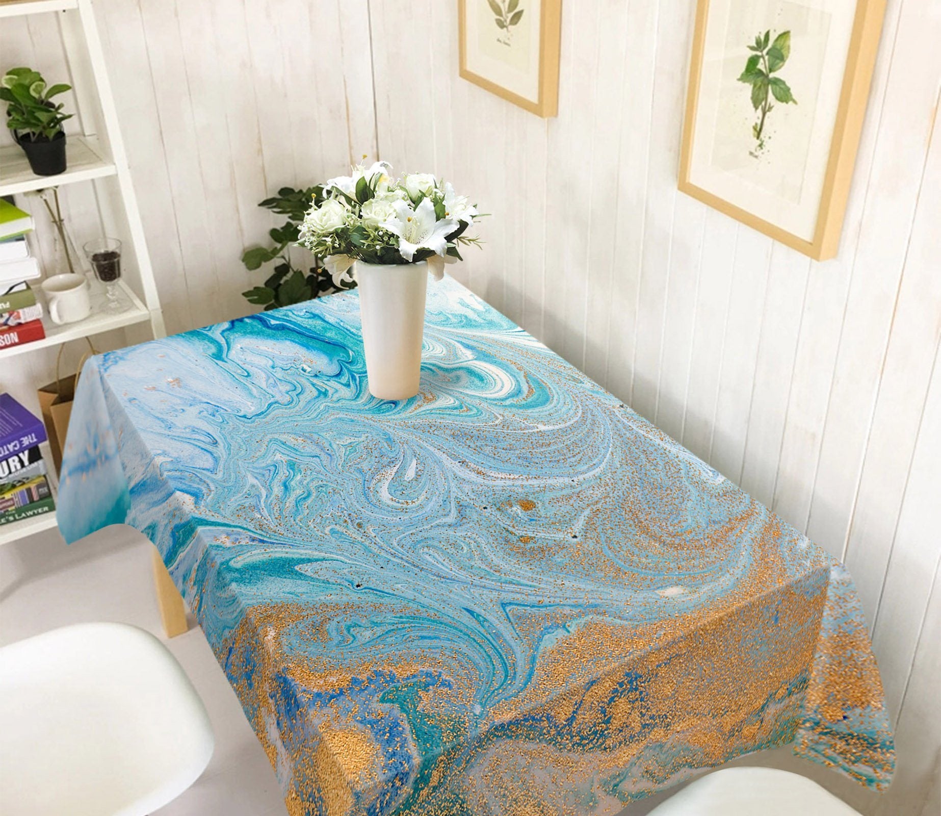 3D Abstract Painted Light Blue 57 Tablecloths Wallpaper AJ Wallpaper 