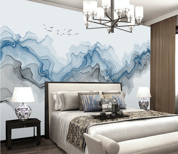 3D Blue Wave Painting WG170 Wall Murals