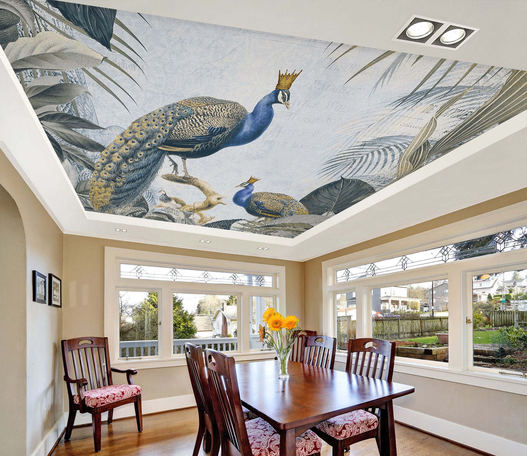 3D Peacock Leaves 973 Andrea Haase Ceiling Wallpaper Murals