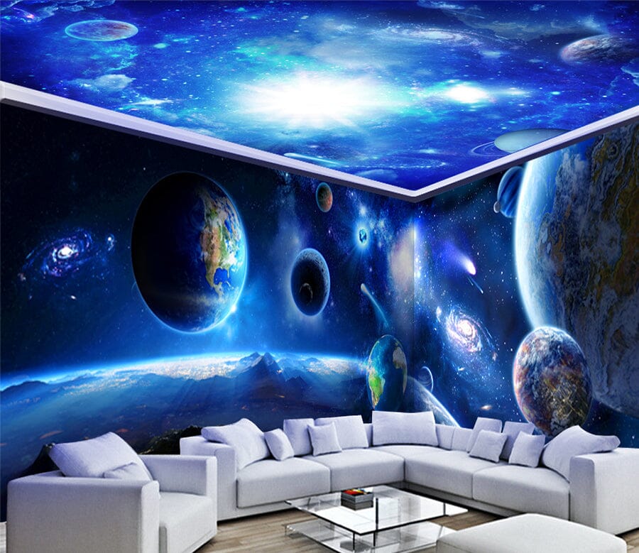 3D Blue Starry Sky WC083 Wall Murals Wallpaper AJ Wallpaper 2 